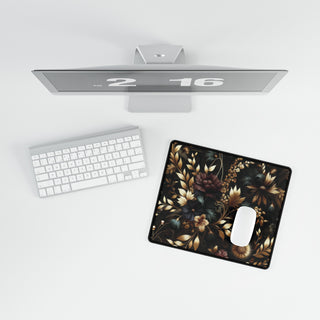 Regal Dark Floral - Desk Mat & Mouse Pad