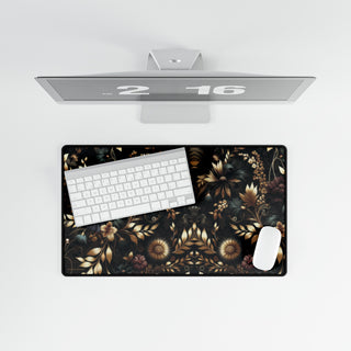 Regal Dark Floral - Desk Mat & Mouse Pad