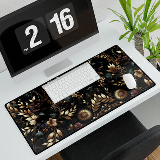 Regal Dark Floral - Desk Mat & Mouse Pad