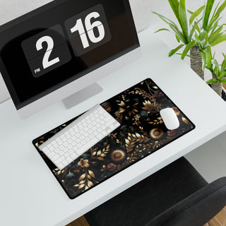 Regal Dark Floral - Desk Mat & Mouse Pad