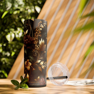 Regal Dark Floral - Skinny tumbler